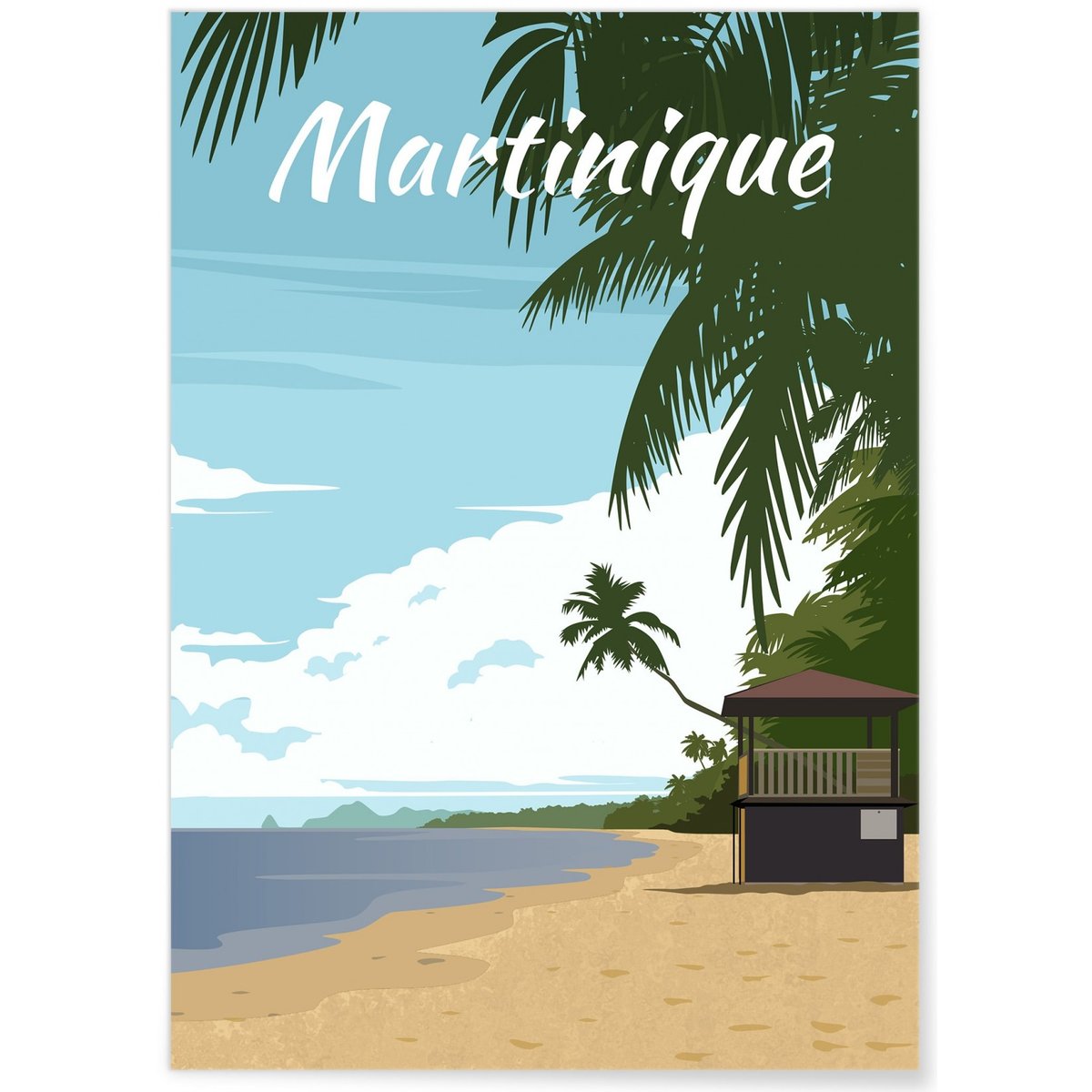 Affiche Martinique blanc, L'AFFICHERIE