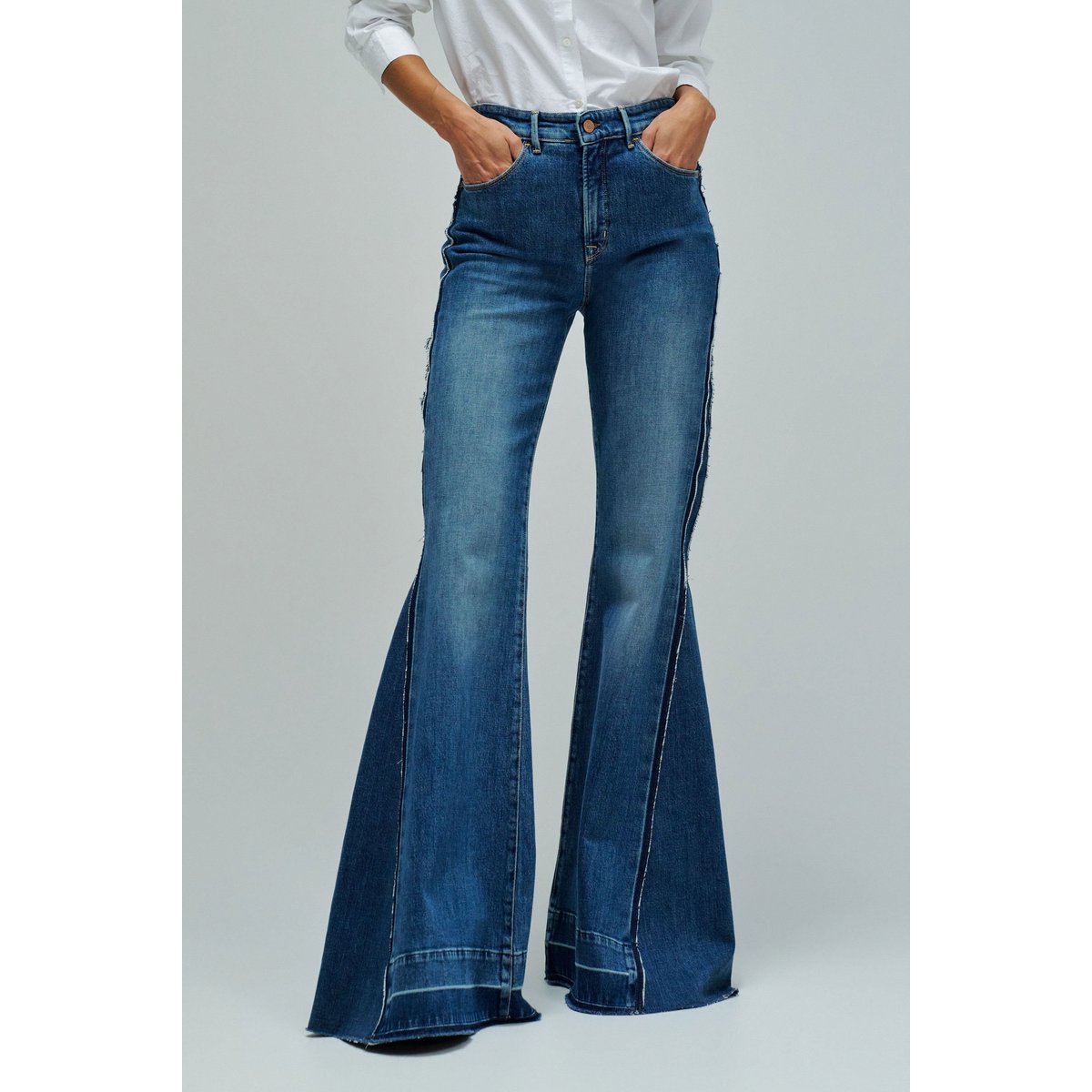 JEAN FAITH PUSH IN FLARE bleu denim, SALSA JEANS