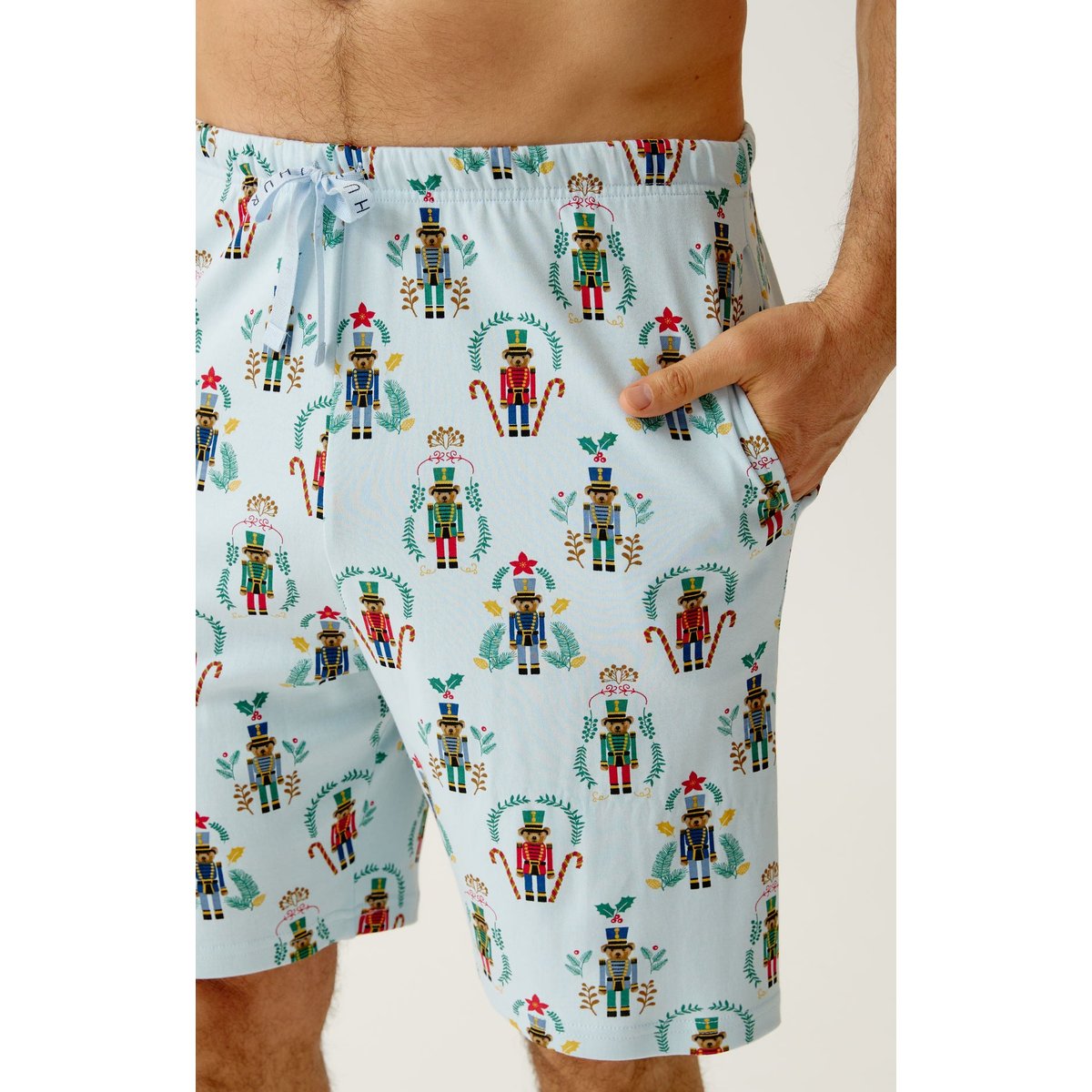 Pyjashort manches longues en jersey de coton imprimé Casse-noisette glace, ARTHUR
