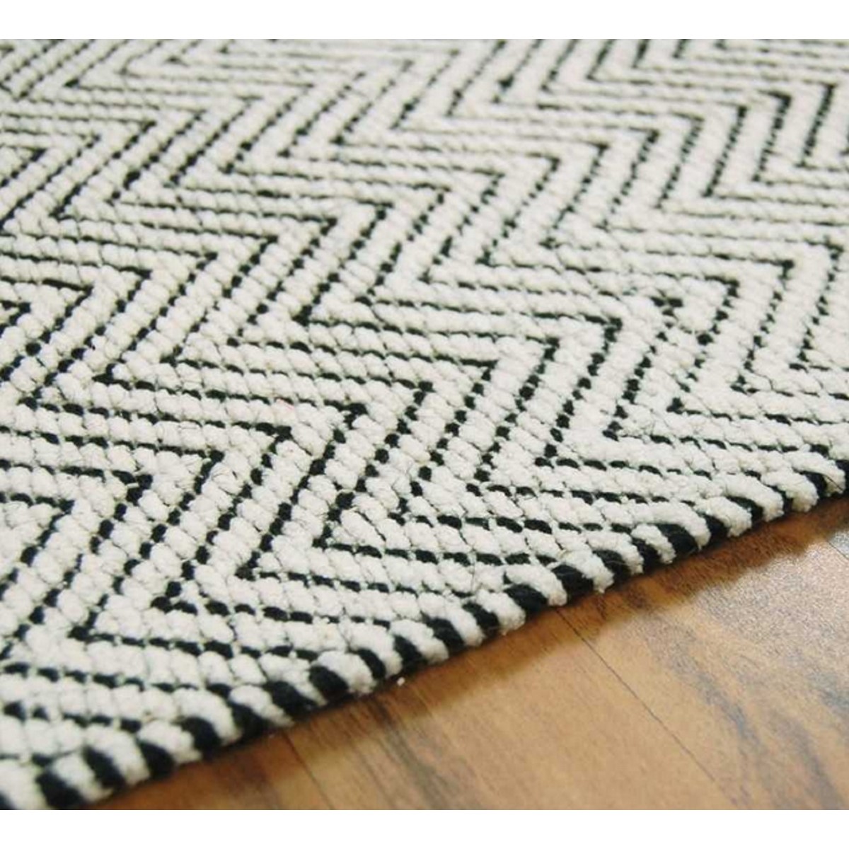 Tapis coton chenille et jute rectangulaire ARROW noir, NOVATREND