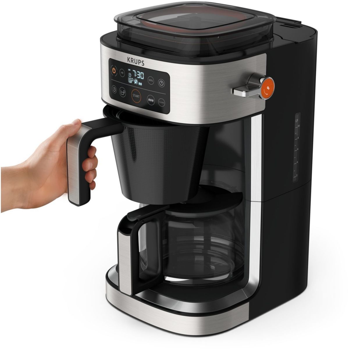Cafetière Programmable Km760d10 Aroma Partner gris, KRUPS