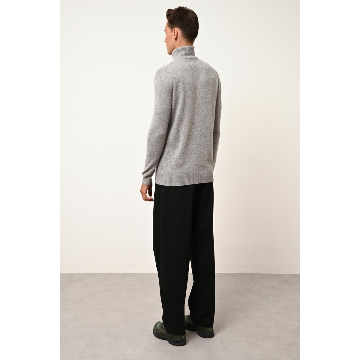 Pull Col Roulé 4 Fils Nuage Chiné Sacha gris clair chiné, JUST CASHMERE