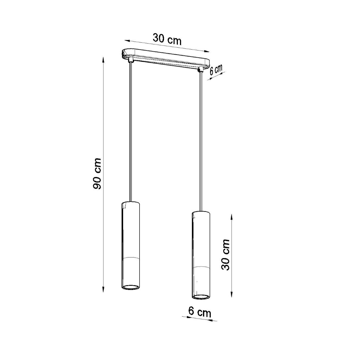 Suspension Acier Bois Naturel/Blanc GU10 2 Pablo marron, EDEN