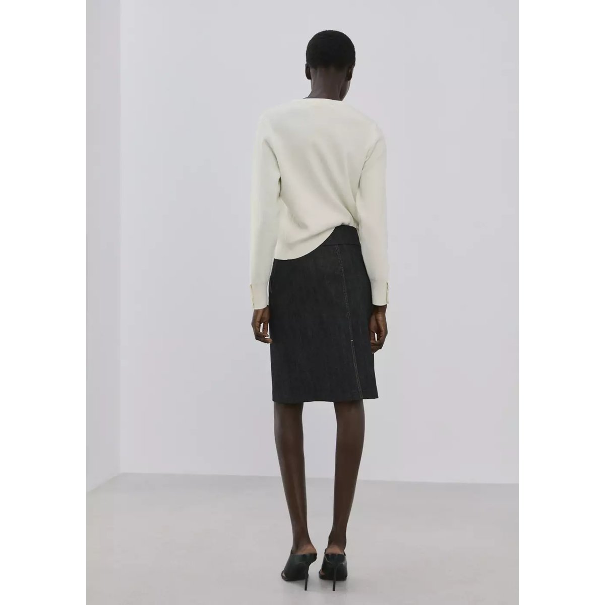 Pull-over poignets boutonnés écru, MANGO