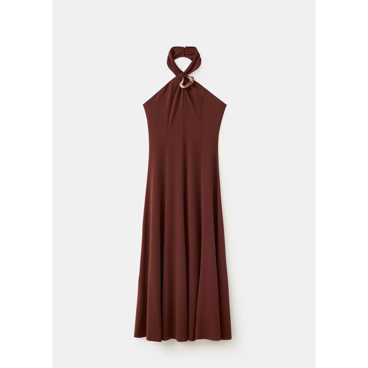 Robe maille emmanchures américaines orange brûlé, MANGO