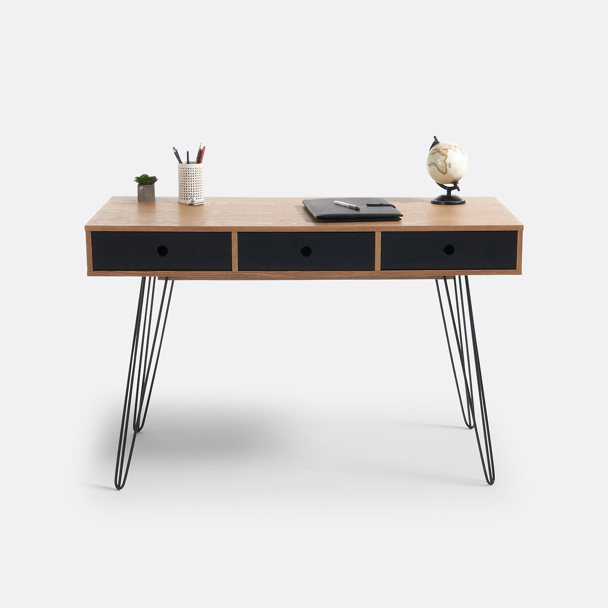Schreibtisch mit 3 Schubladen Watford schwarz/holz, LA REDOUTE INTERIEURS