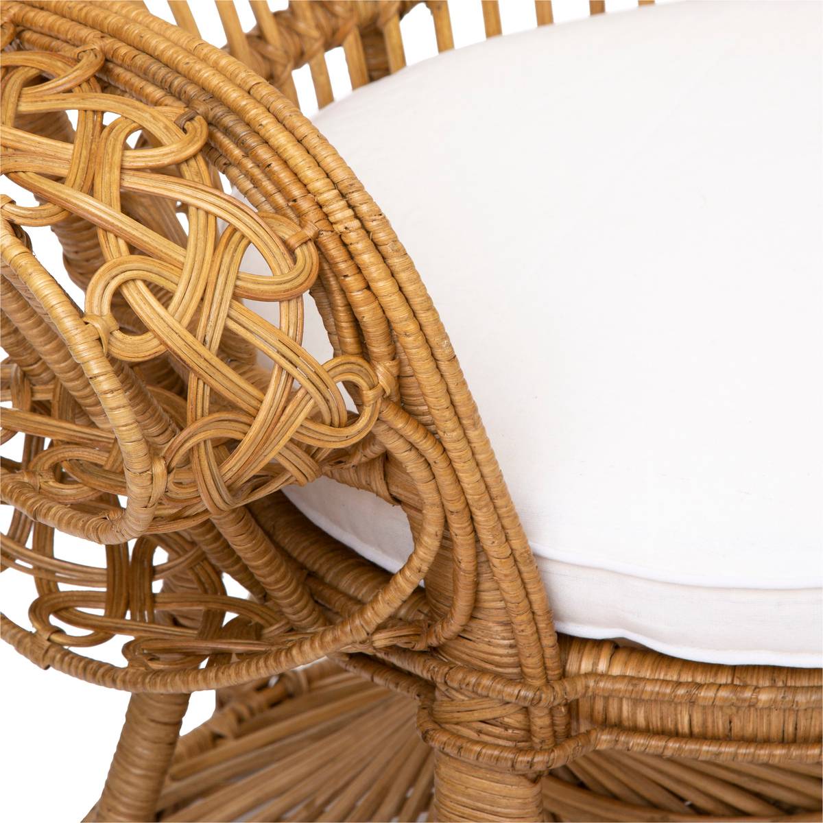 Fauteuil en rotin TAKTA blanc, ATMOSPHERA