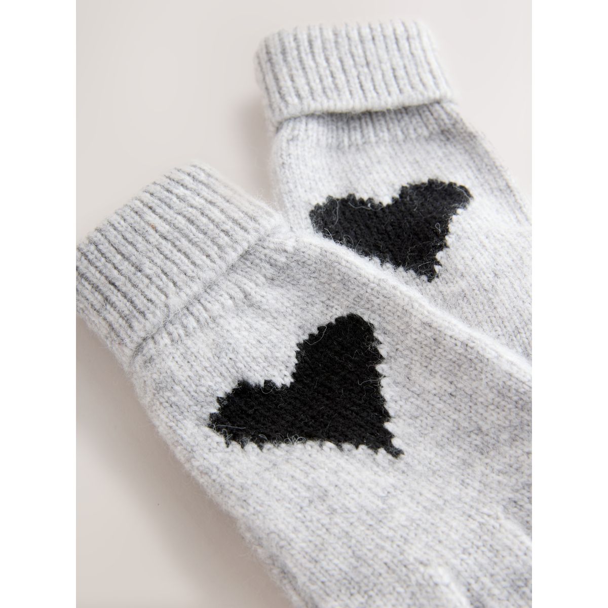 Gants en tricot coeur gris, NEXT