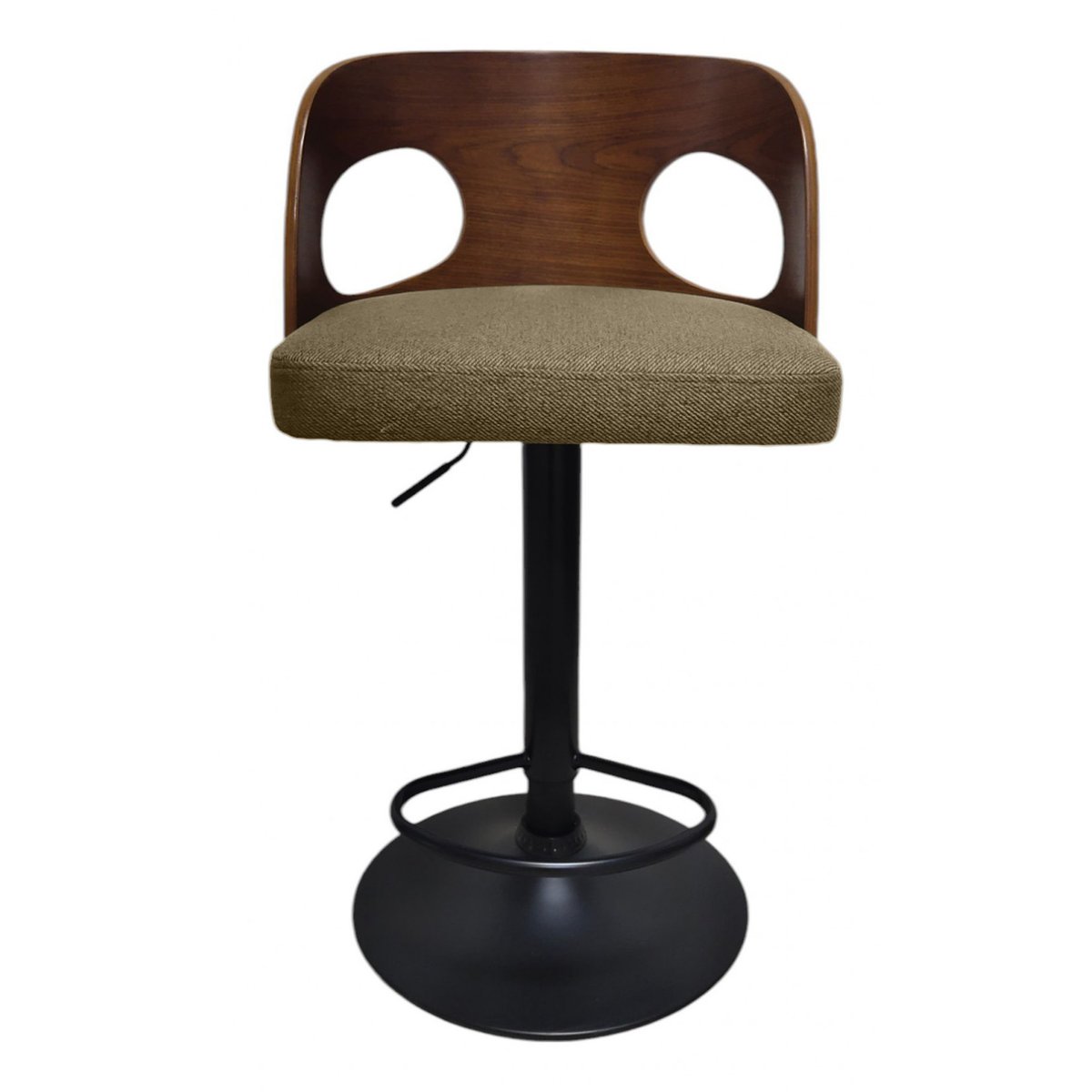 Tabouret de bar en tissu  assise 65-75 cm Émilie jaune, AMADEUS