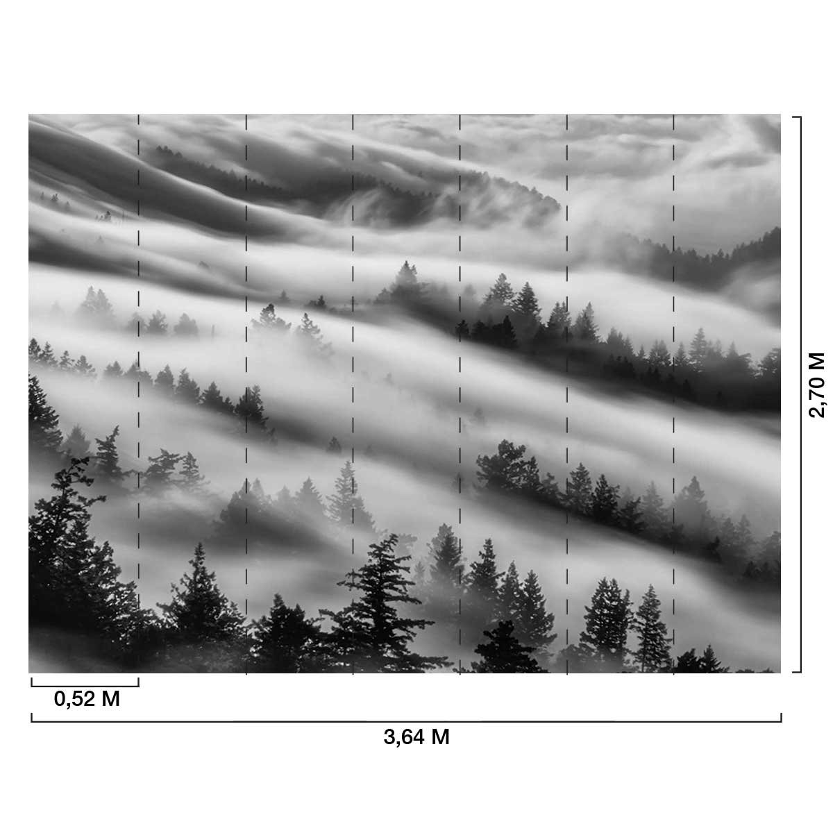 Papier peint brume du matin intissé, HEXOA