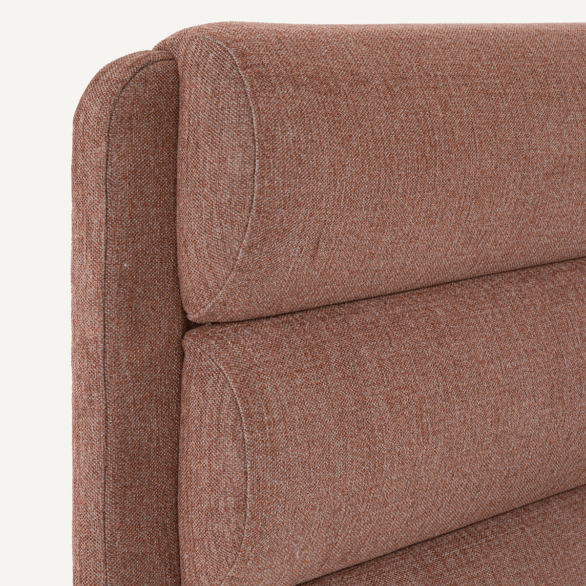 Tête de lit bombée, tissu en polyester, largeur 220 cm, Kachka bois de rose, AM.PM