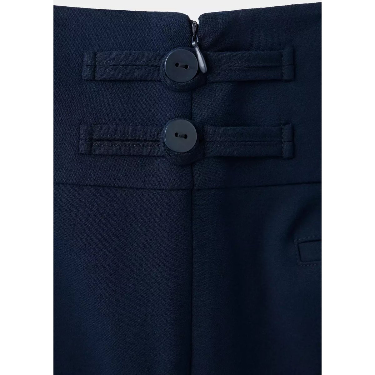 Pantalon Wideleg taille haute bleu marine, MANGO TEEN