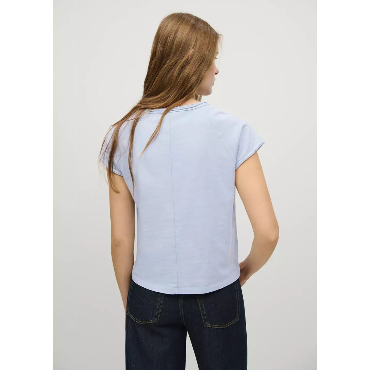 T-shirt raglan manches courtes bleu, MANGO TEEN