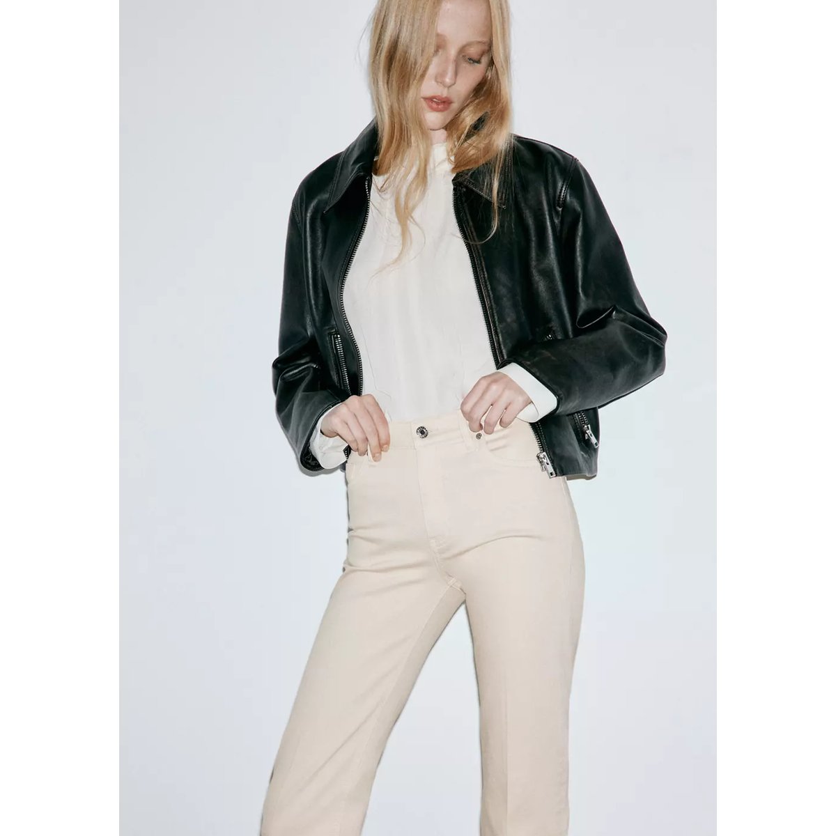 Jean Sienna flare crop sable, MANGO