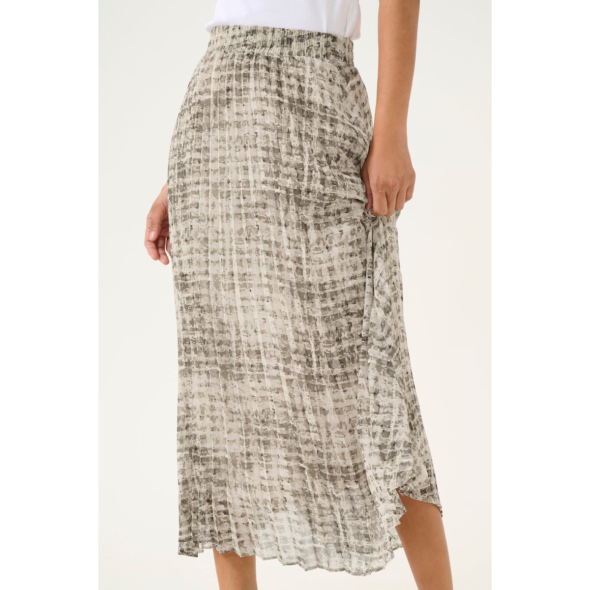 Skirt gris grey texture check, KAFFE