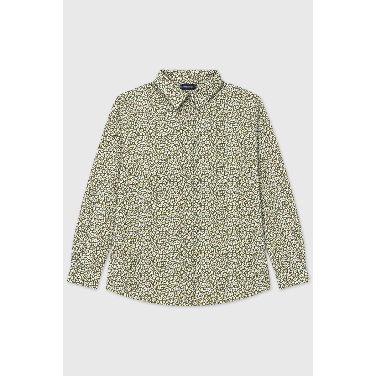 Chemise imprimée - coton imprimé feather green, ARMOR-LUX