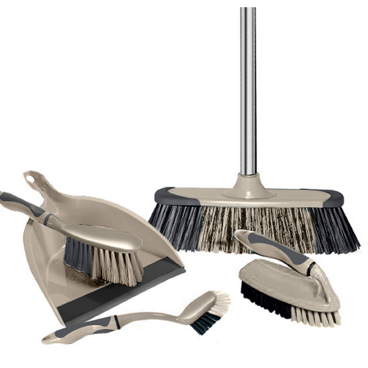 5 Piece Cleaning Set grey, TOWER