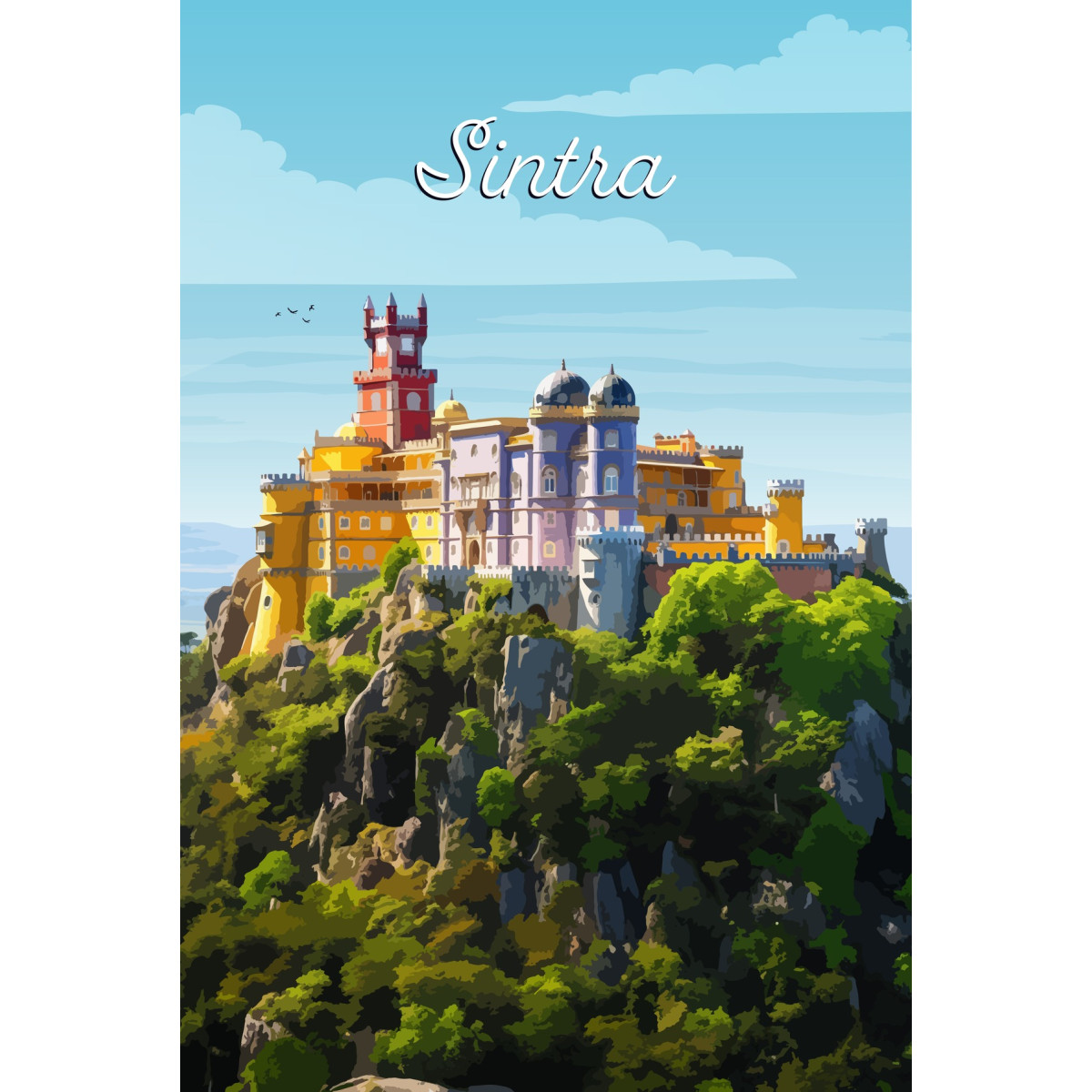 Tableau sur toile illustration Sintra 45x65 cm tableaux sur toile-, CEANOTHE