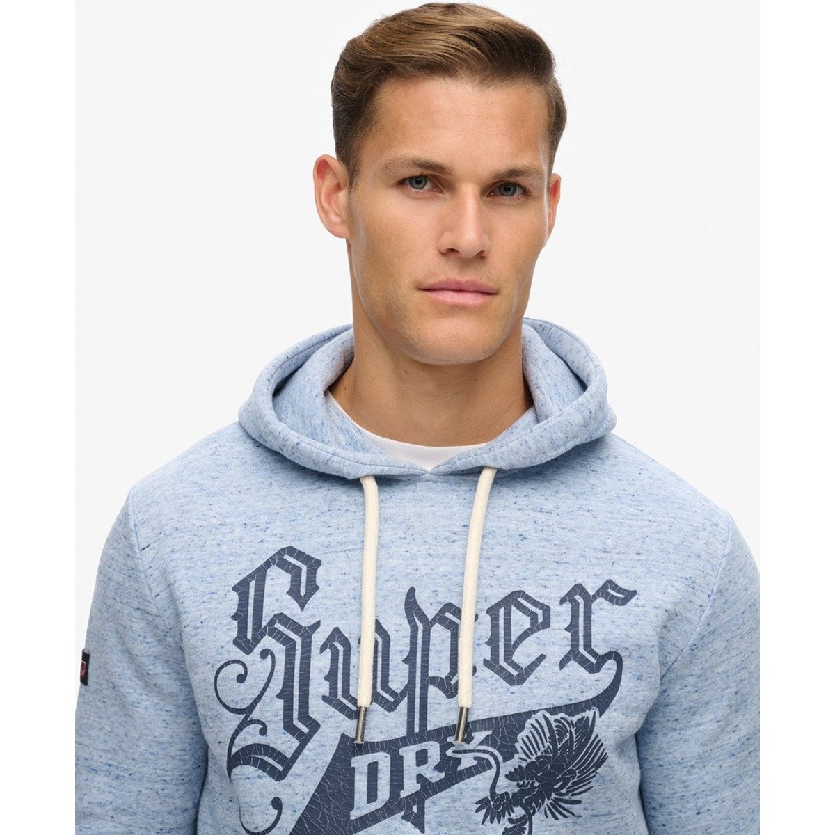 Sweat à capuche graphique Archive bleu los angeles chiné, SUPERDRY