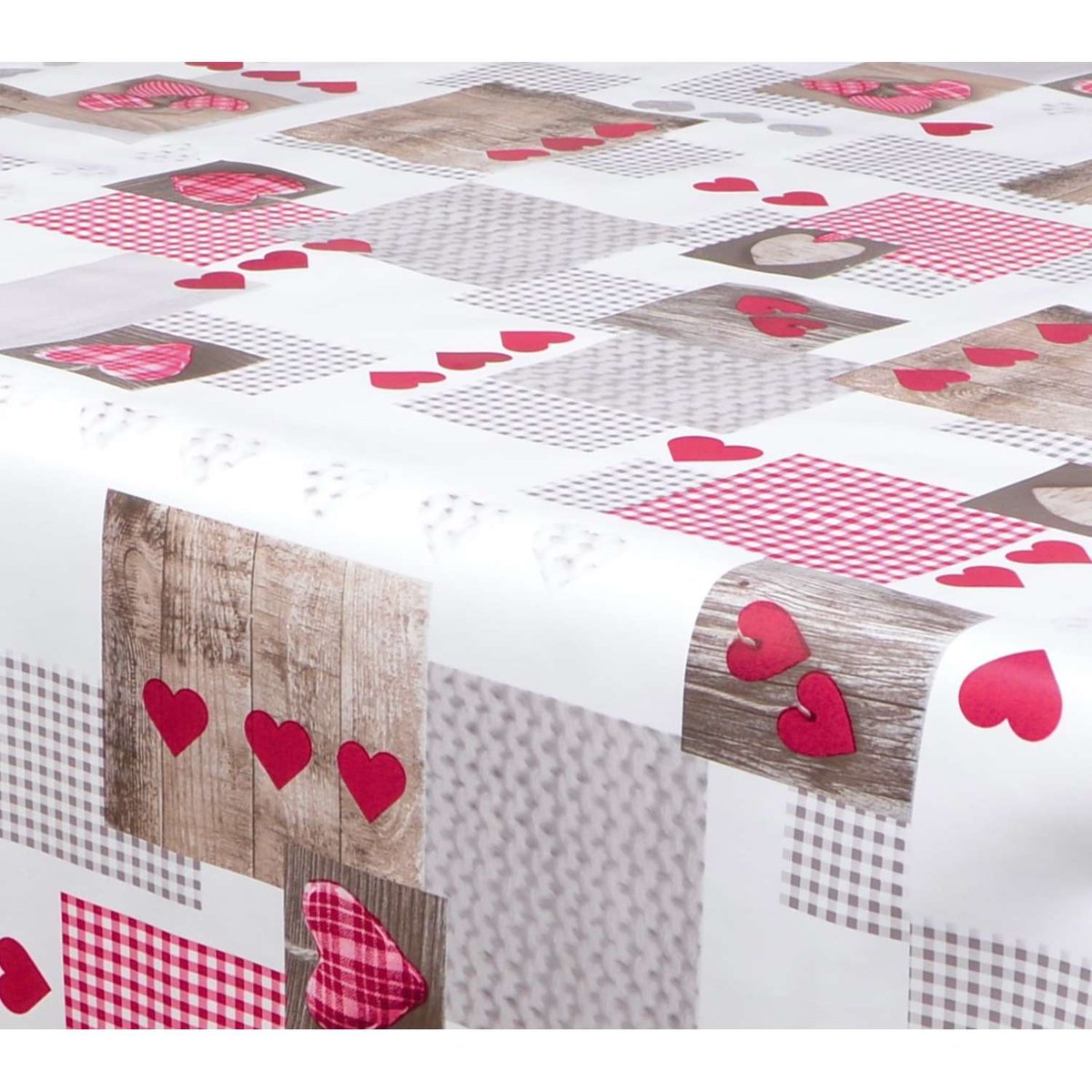 Nappe en toile cirée rectangulaire ASPEN rouge, TOILINUX