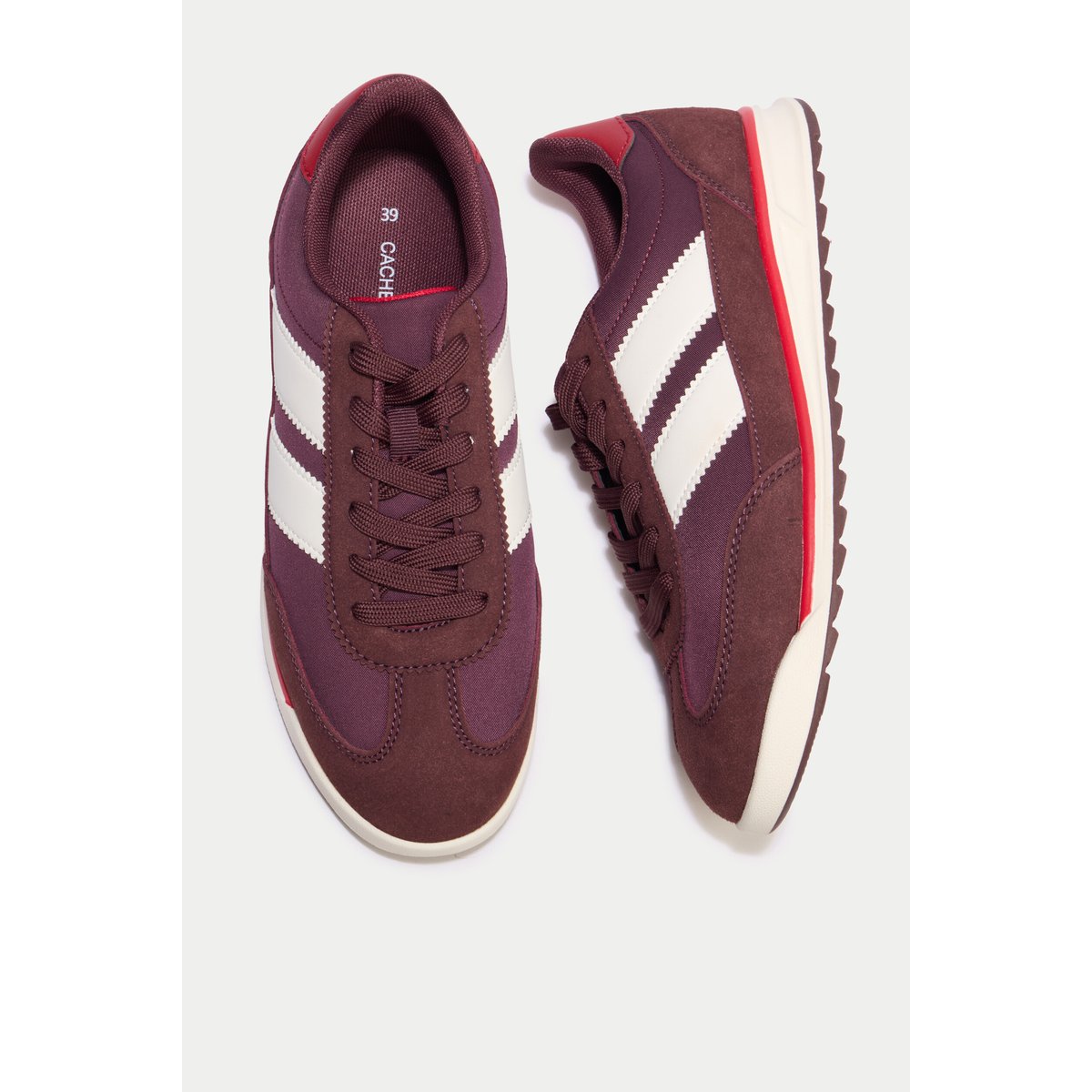 Basket aspect daim bordeaux, CACHE CACHE