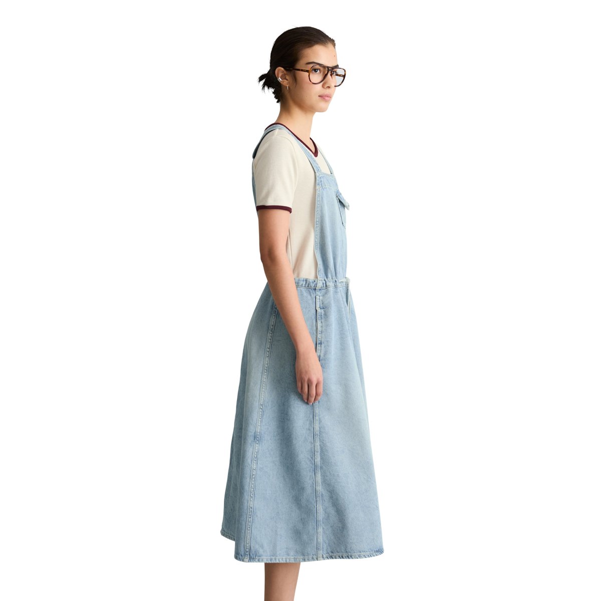 Robe en jean flared en pur coton bleu clair, MARC O’POLO DENIM