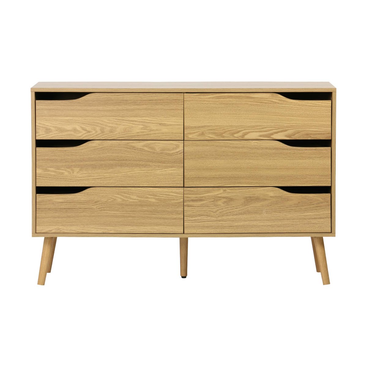 Commode décor bois 6 tiroirs NEPAL noyer, SWEEEK
