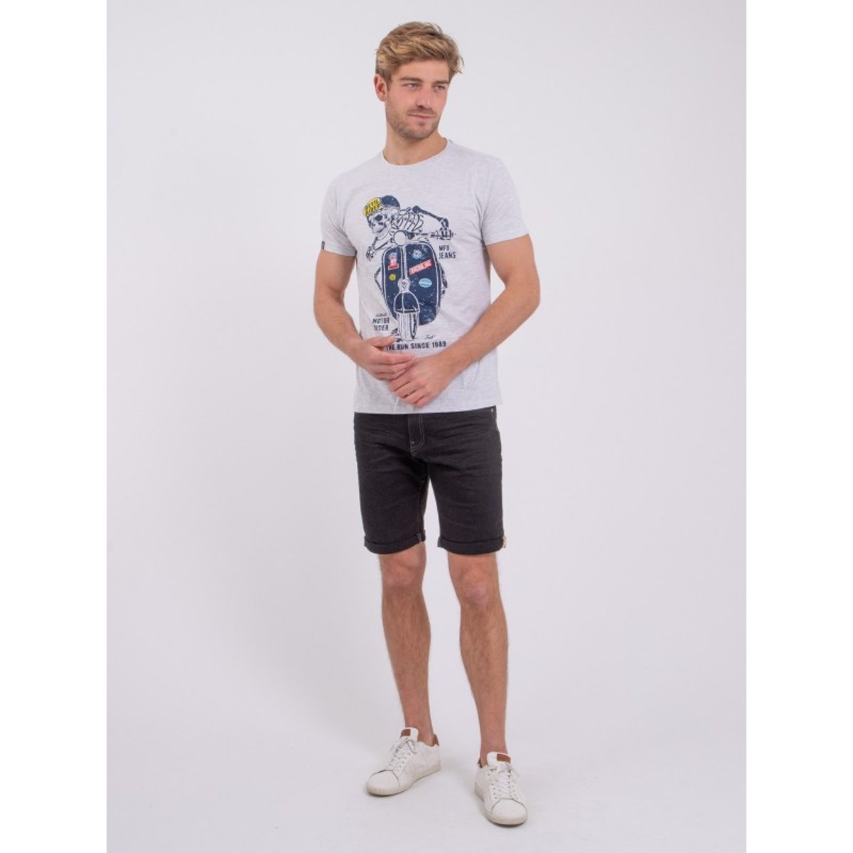 T-shirt Col Rond Pur Coton Nabalex gris, RITCHIE