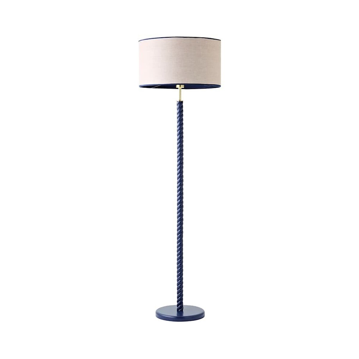 Amalia Twist Floor Lamp with Drum Shade navy blue, SO'HOME