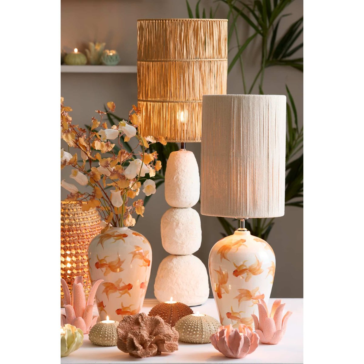 Abat-Jour Textiles LANZANO naturel, LIGHT & LIVING