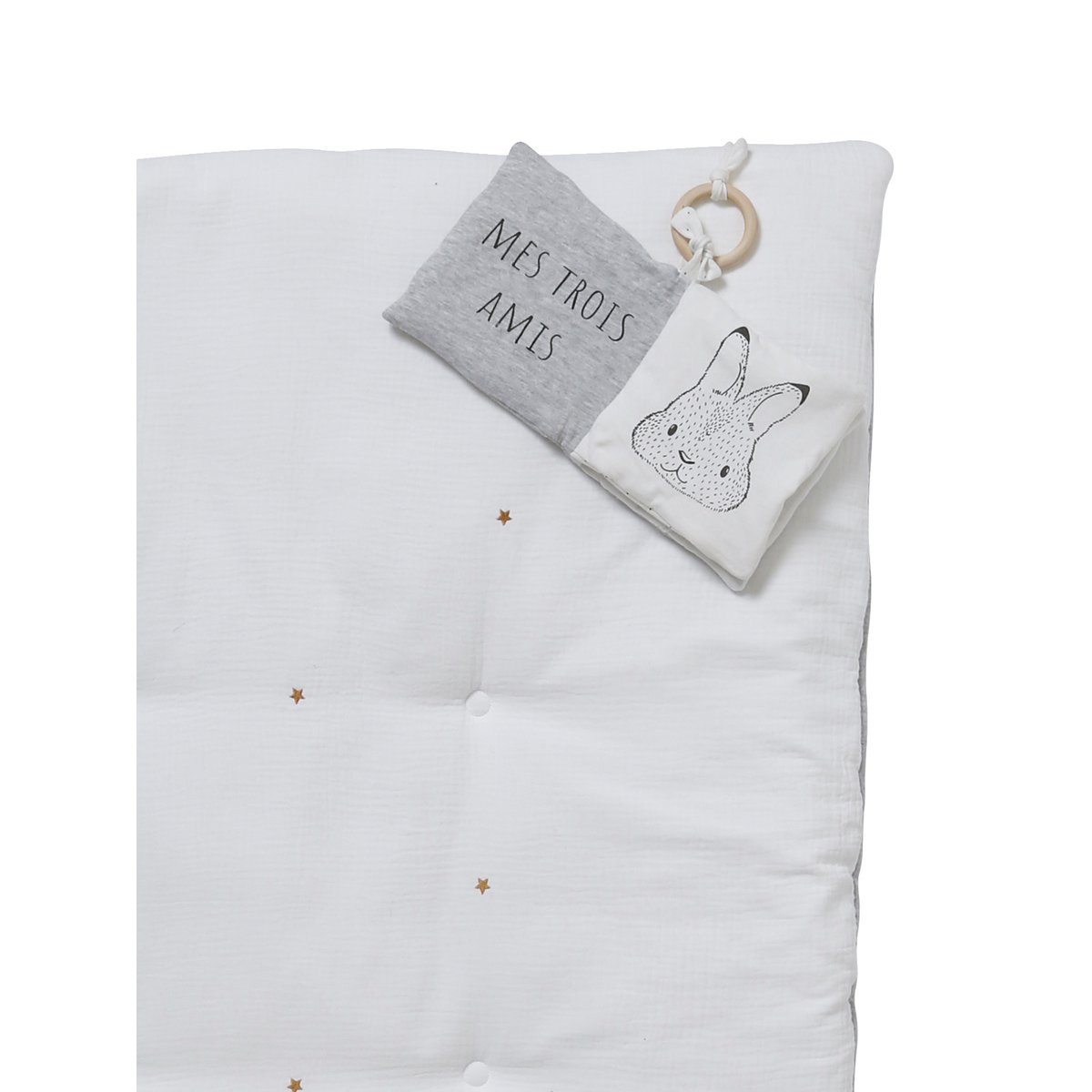 Tapis d'éveil en gaze de coton bio* MINI COMPAGNIE gris, VERTBAUDET