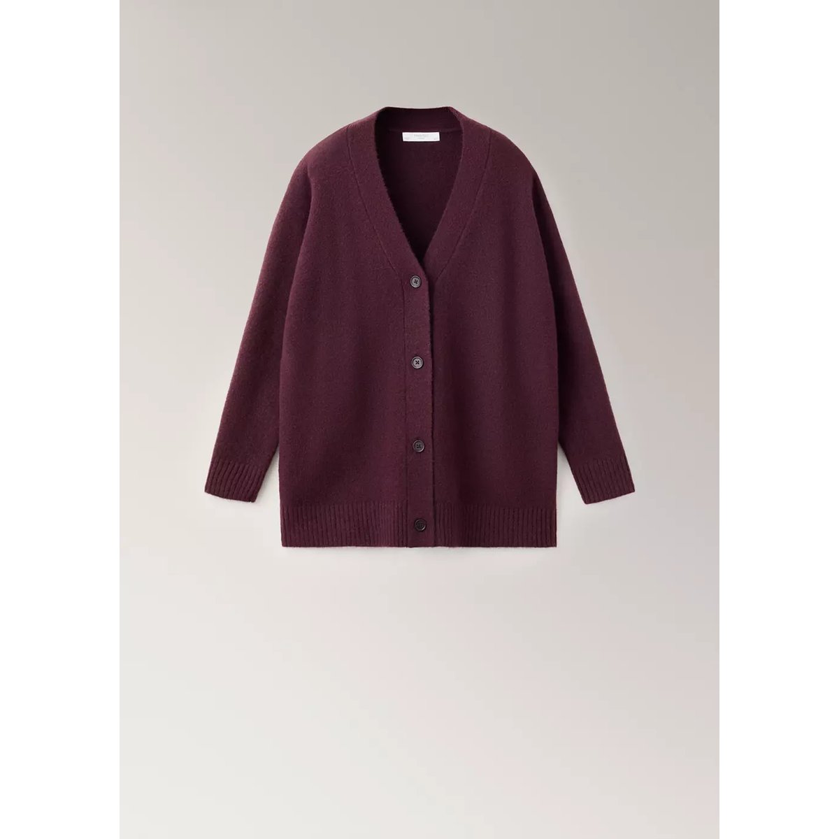Cardigan de pyjama en maille à boutons bordeaux, MANGO