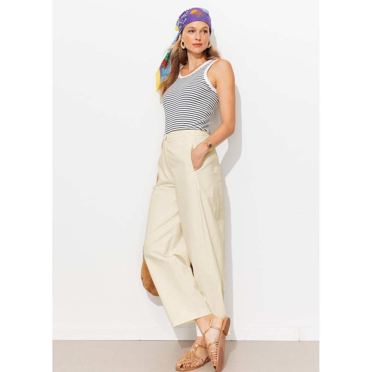 Pantalon barrel chic ecru, PROMOD