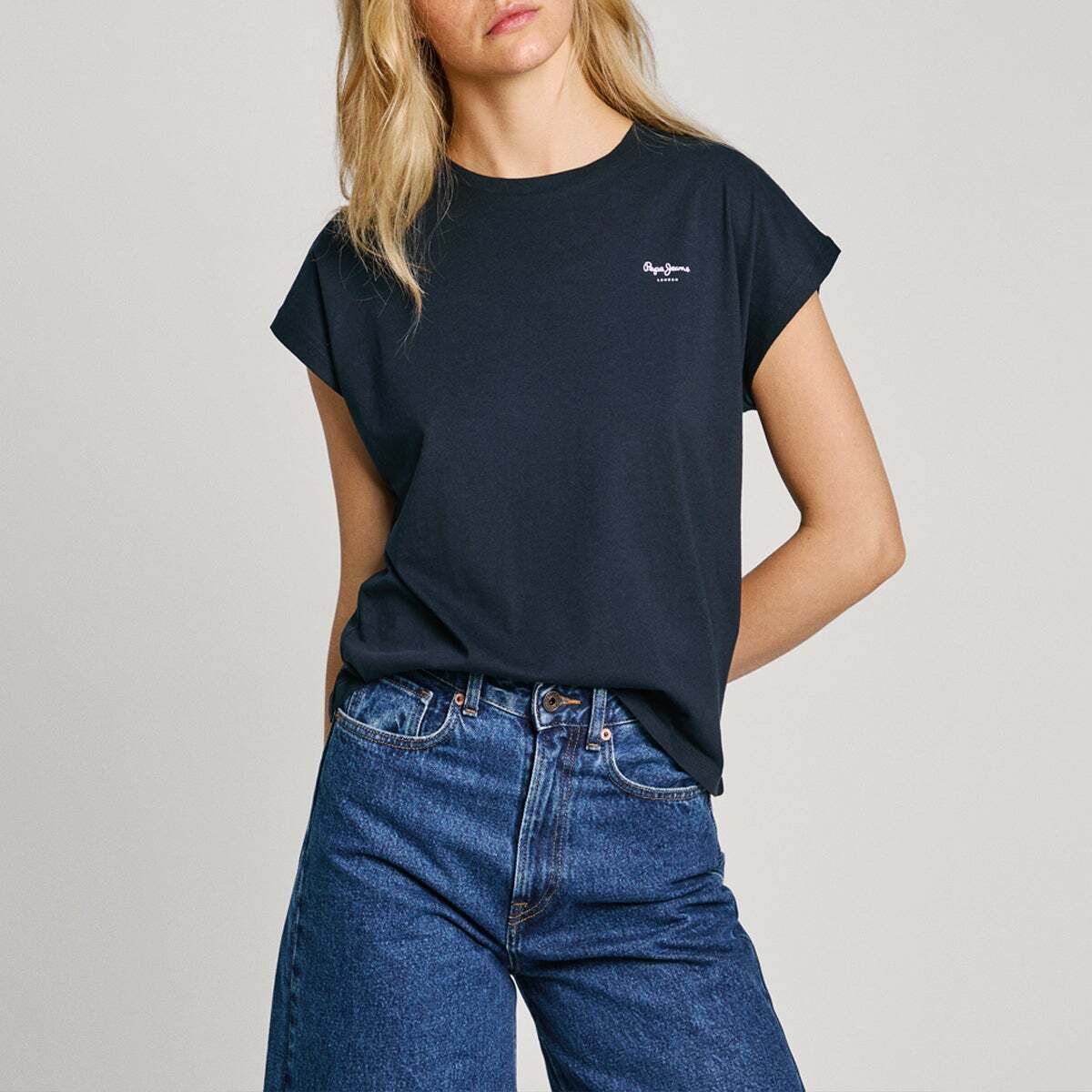 T-Shirt Coupe Slim Avec Logo bleu dulwich, PEPE JEANS
