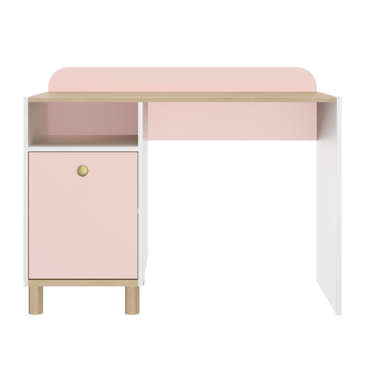 Bureau 1 porte avec rangement et poignée e blanc, GAMI