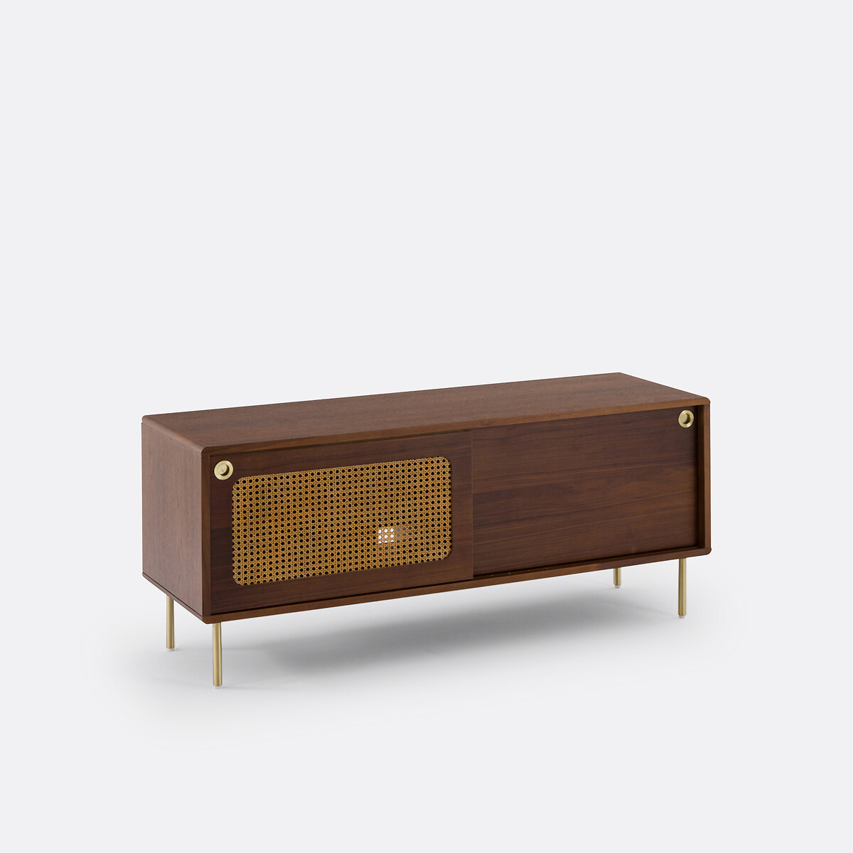 Meuble TV noyer et cannage, longueur 125 cm, REDPOP noyer, LA REDOUTE INTERIEURS