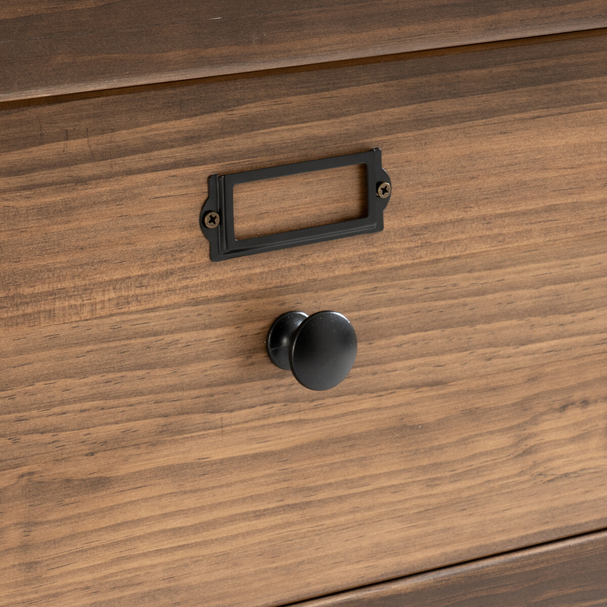Lunja Solid Pine Double Vanity Unit dark wood, LA REDOUTE INTERIEURS