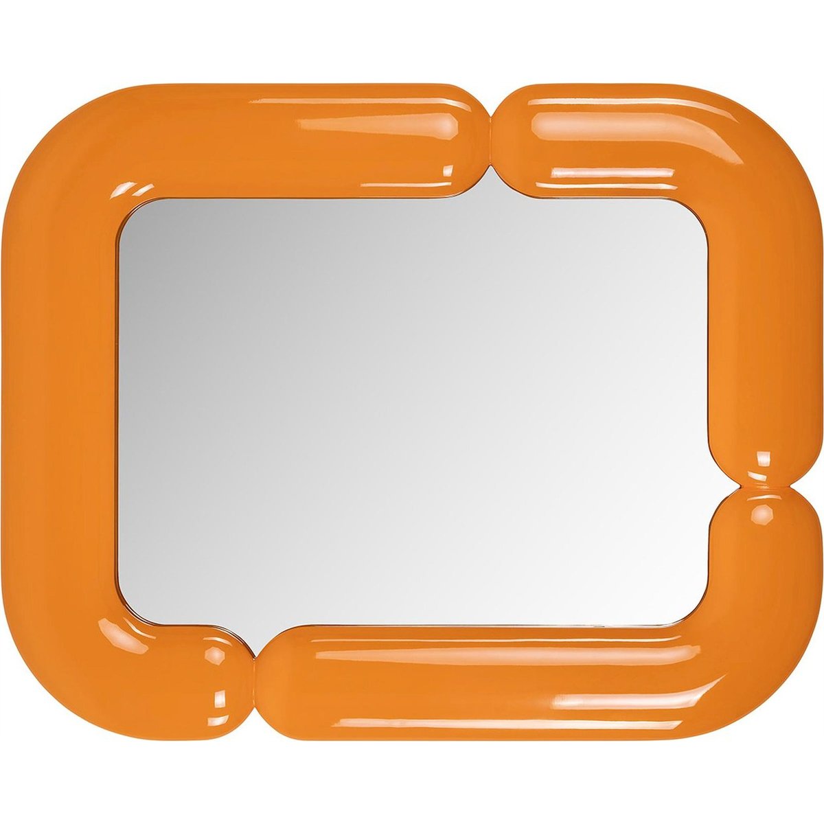 Miroir mural rectangulaire orange brillant contemporain, RECOLLECTION
