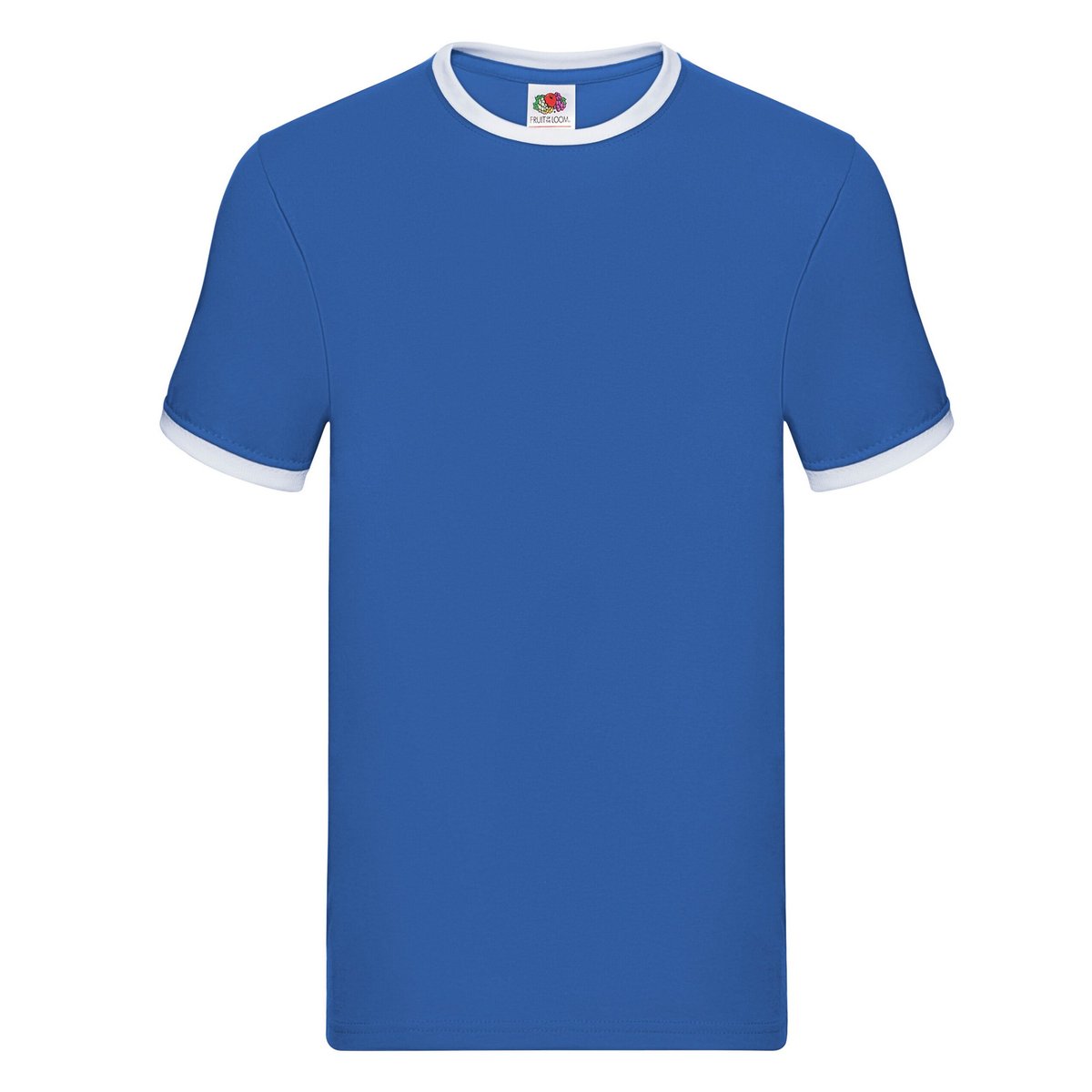 T-shirt RINGER bleu roi / blanc, FRUIT OF THE LOOM