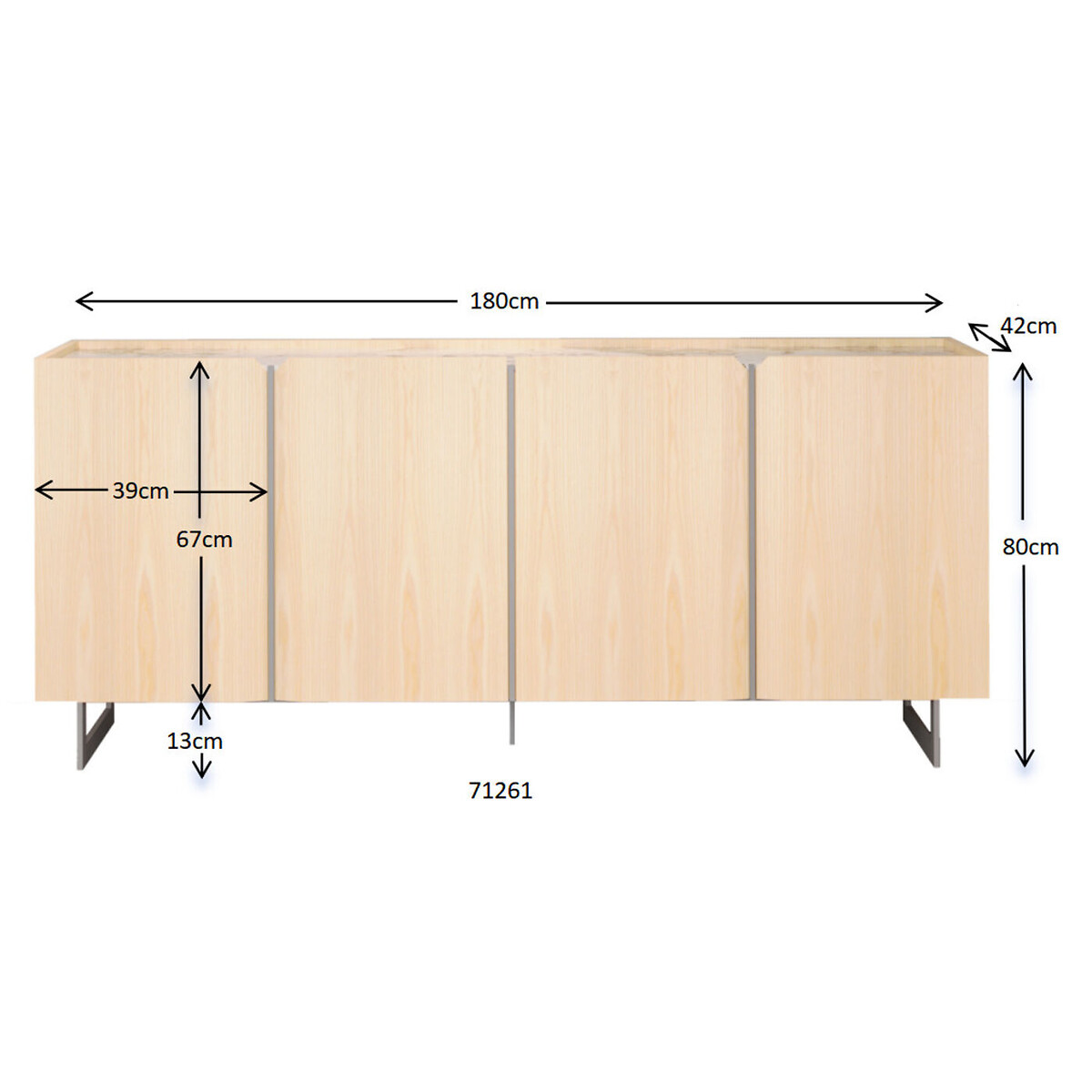 Buffet Giulio 180x80cm naturel, KARE DESIGN