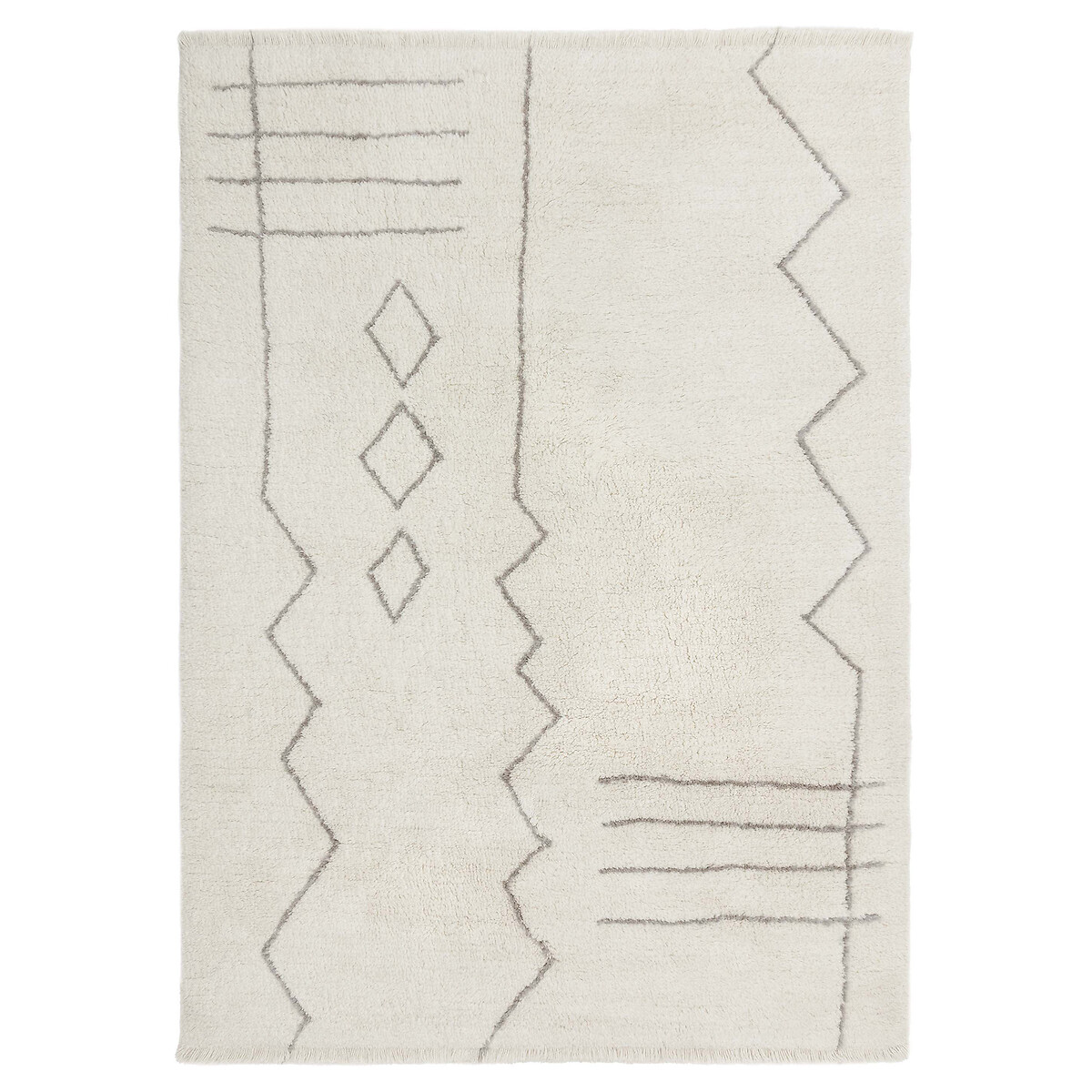 Azera Washable Berber Tribal Rug cream, SO'HOME