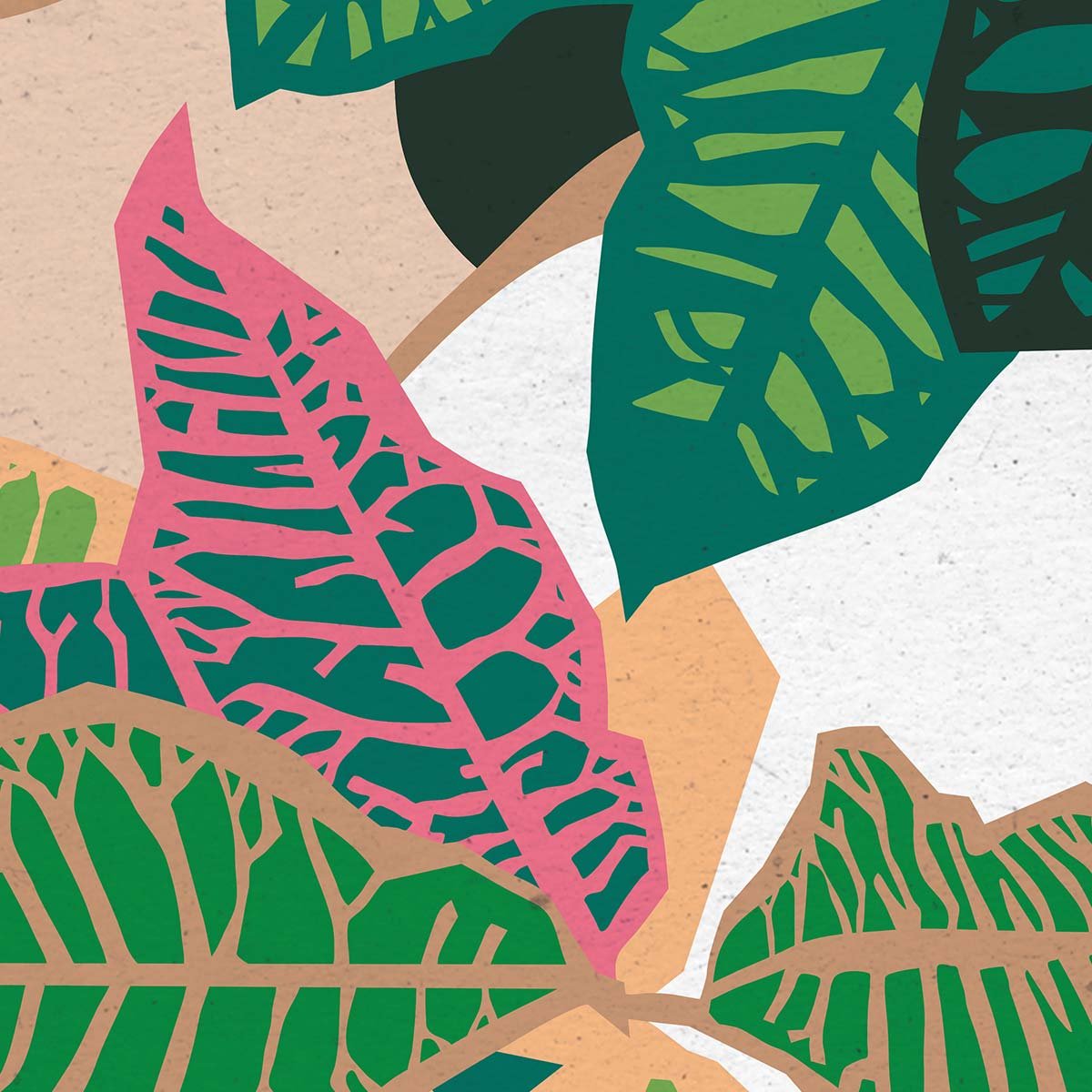Papier peint feuilles exotiques intissé, HEXOA