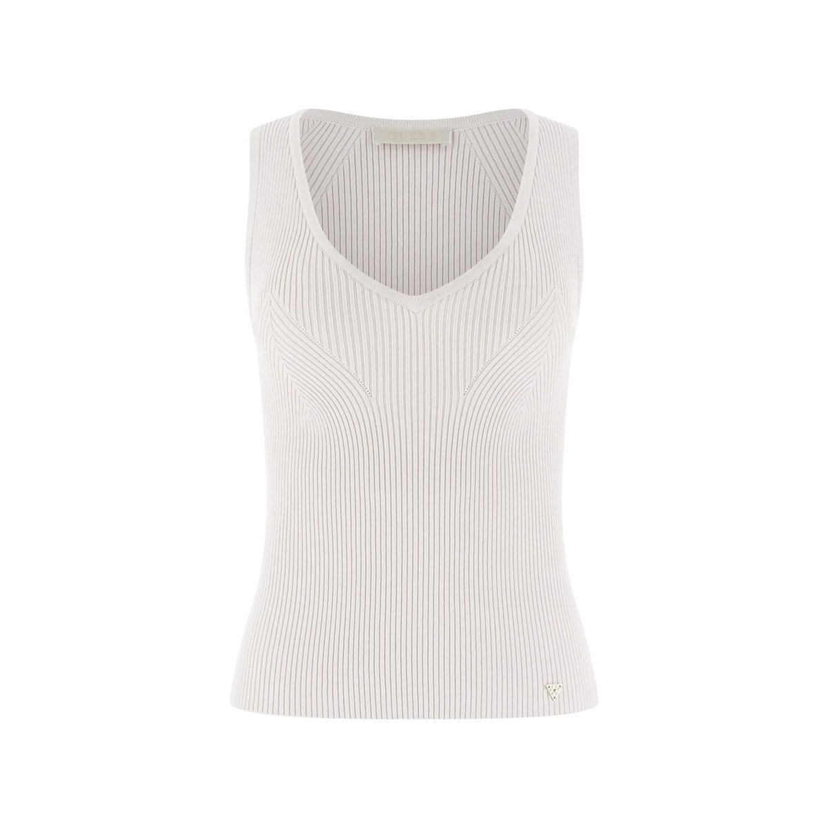 Top En Maille Côtelée blanc, GUESS