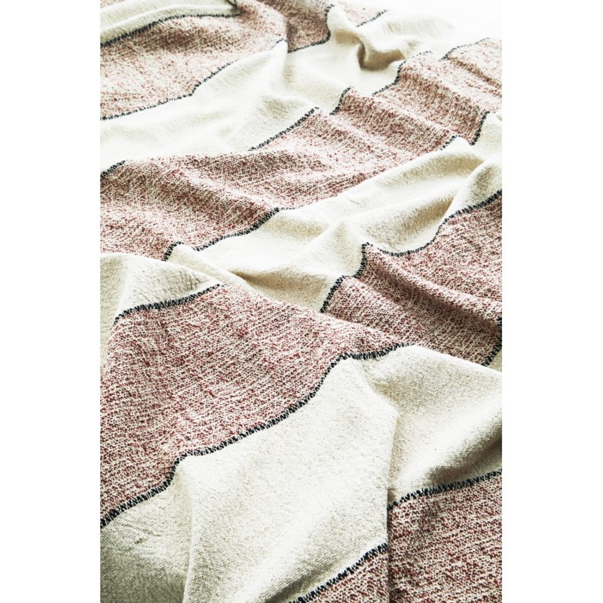 Plaid coton recyclé rouge bordeaux, MADAM STOLTZ