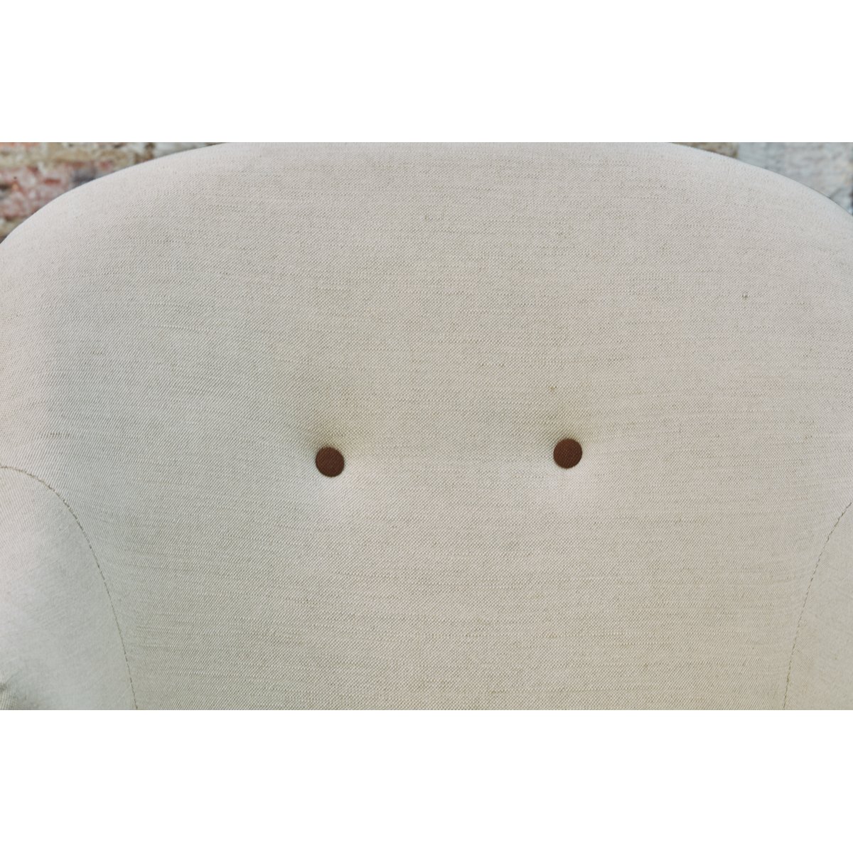 Fauteuil en lin et coton LÉONIE beige, PRODUIT INTERIEUR BRUT