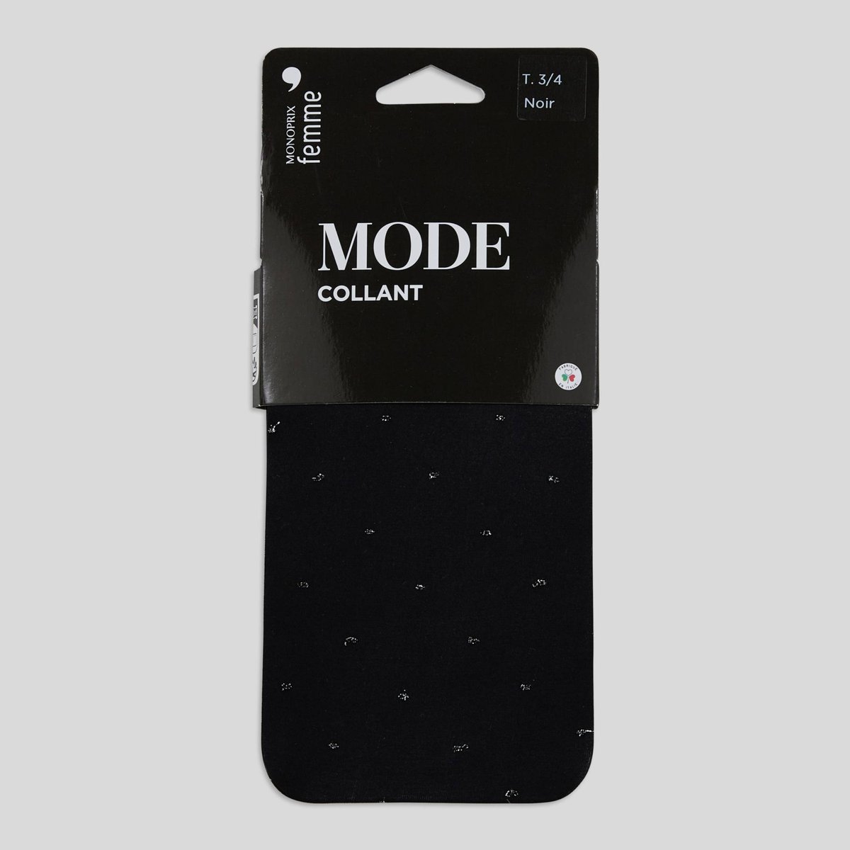 Paire de collant fantaisie plumetis MONOPRIX noir, MONOPRIX