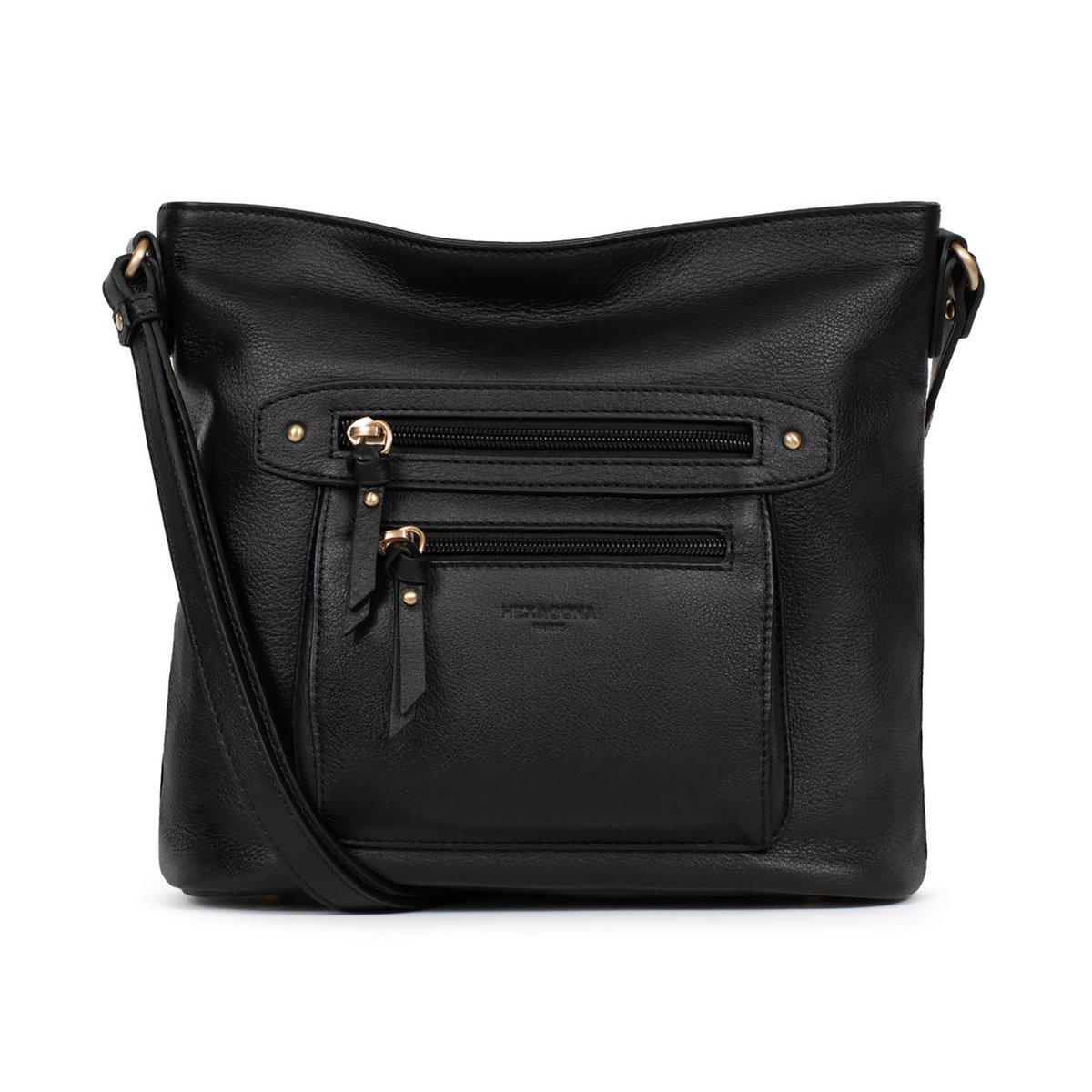 Sac porté travers  TAIMA noir, HEXAGONA