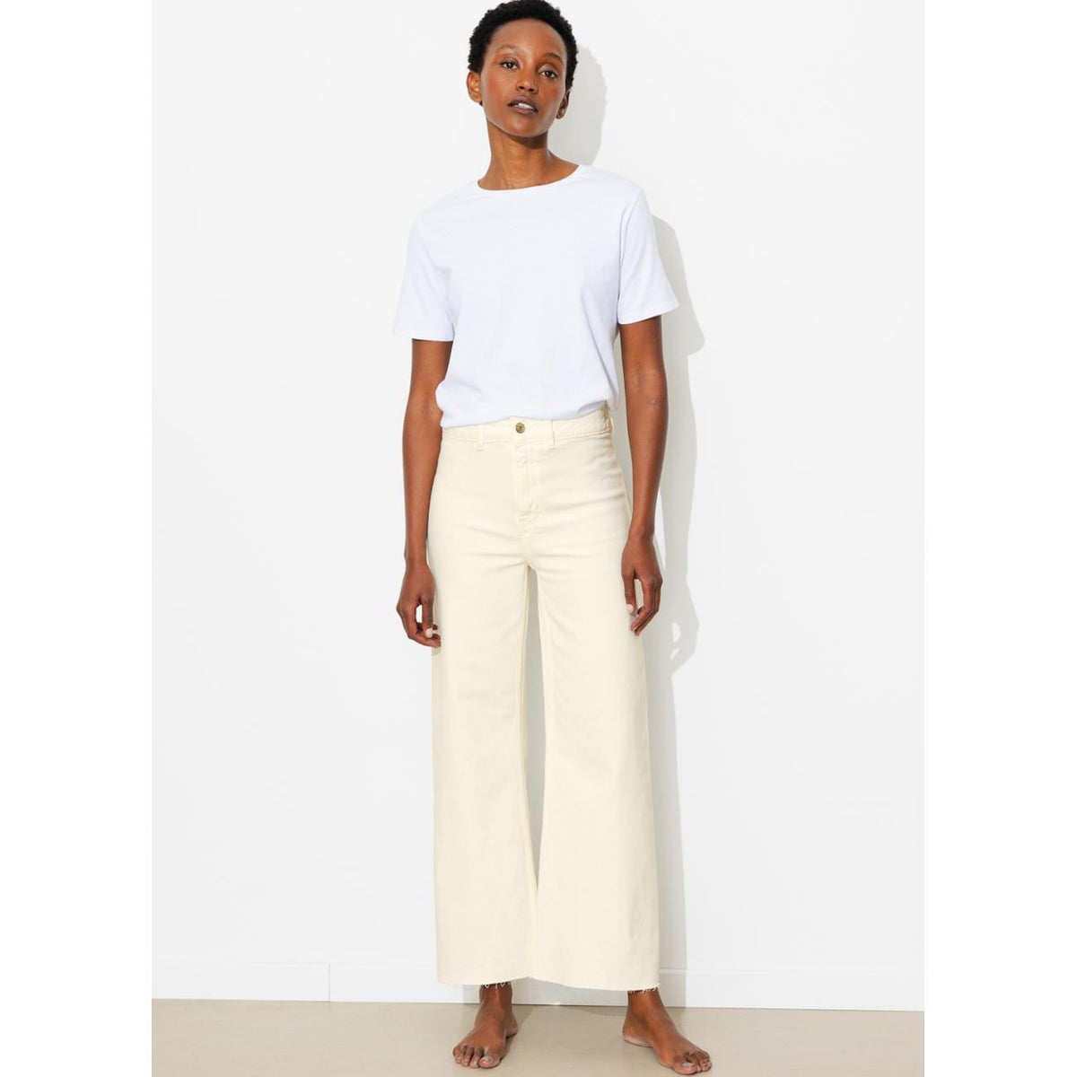HECTOR jean taille haute ecru, PROMOD