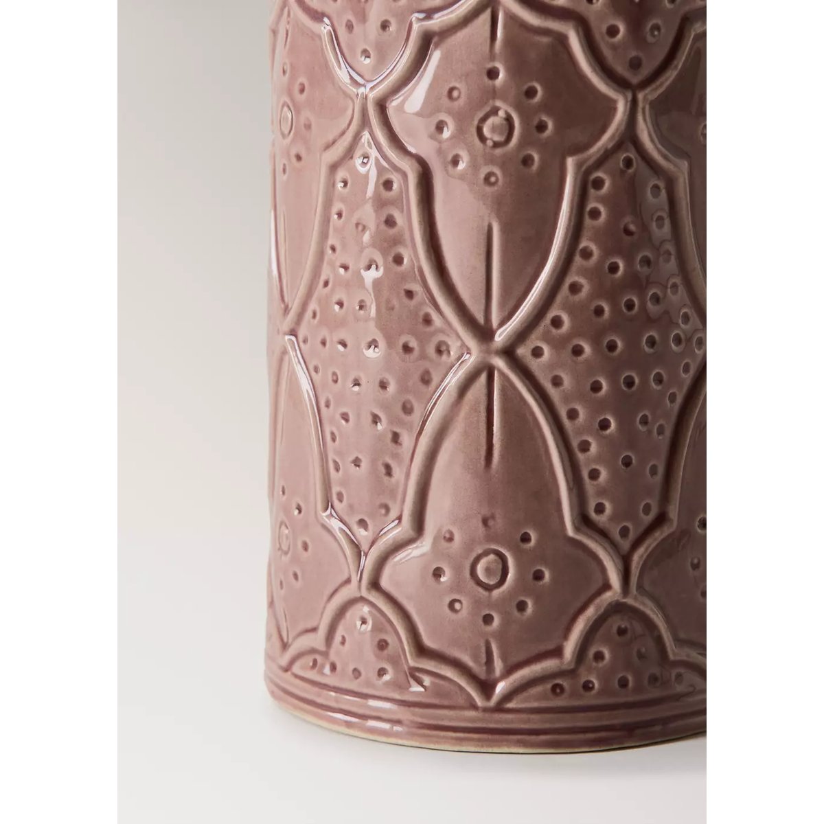 Grand vase en grès à relief rose, MANGO HOME