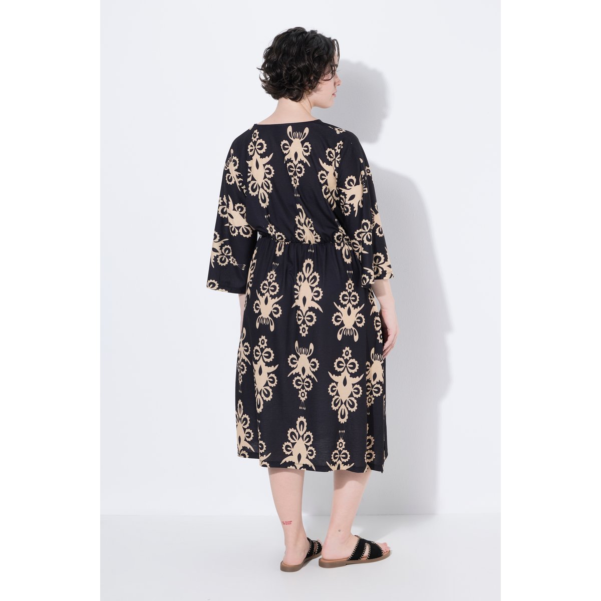 Robe imprimée noir, ULLA POPKEN